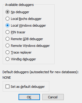 select debugger