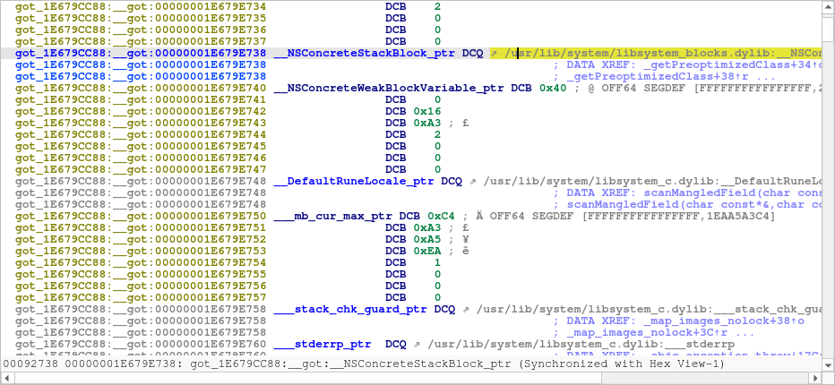 In-listing arrow (disassembly)
